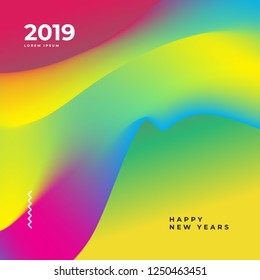 New year background design. Creative and colorful fluid shape.