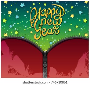 new year background design, zipper style