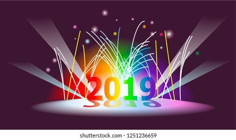 New Year background with fireworks