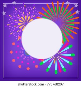 new year background with fireworks and star vactor.