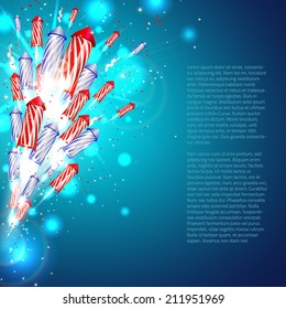New year background with fireworks - vector