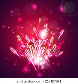 New year background with fireworks - vector