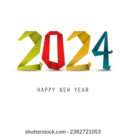 New Year background with folded paper numbers design