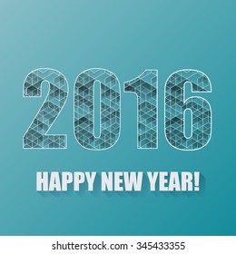 New Year background with geometric pattern. Eps 10 Vector illustration. 