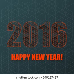 New Year background with geometric pattern. Eps 10 Vector illustration. 