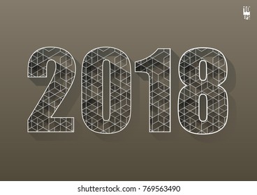 New Year background with geometric pattern. Christmas card. Winter background. Eps10 Vector illustration