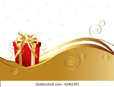 New Year background with gift box