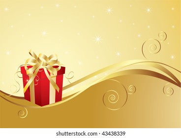  New Year background with gift box