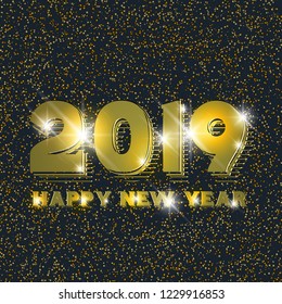 New year background with gold text design