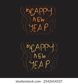 Año Nuevo Fondo Ahogamiento de mano Tipografía   