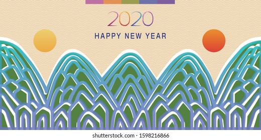 New Year Background with Korean Traditional Pattern