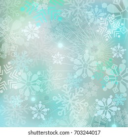 New Year background. Light winter background with snowflakes