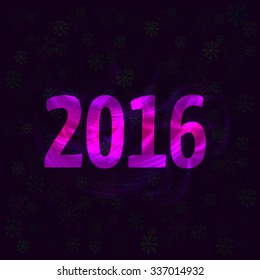 New Year background. Number 2016. Vector illustration.