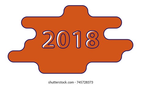
 New Year in the background orange tabloid clouds of shapes with blue stroke. 
For your design, postcards and web design.