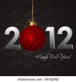 new year background with paisley design christmas ball