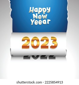 New Year Background paper cut design 