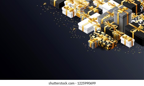 new year background with presents place for text 2019