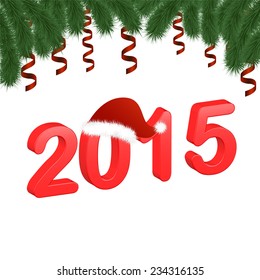 New Year Background with ribbons - vector illustration