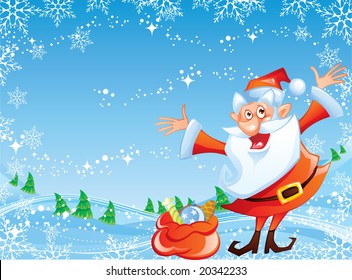 New Year background with Santa