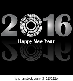 New Year background. Silver greeting card.
