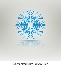 New Year background with snowflake blue color. Snowflake vector icon simple shape. New years eve pictures. Background for winter and christmas theme 