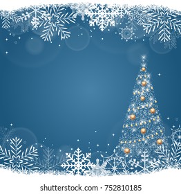 New Year Background with Snowflake. Vector Illustration EPS10