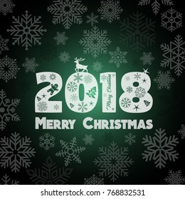 New year background with snowflakes and text