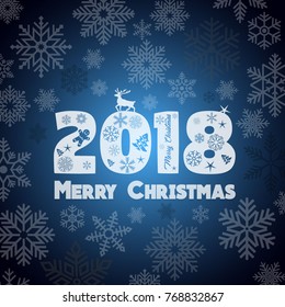 New year background with snowflakes and text