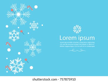 New Year background with snowflakes for websites. Vector illustration