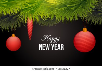 New year background with spruce branch