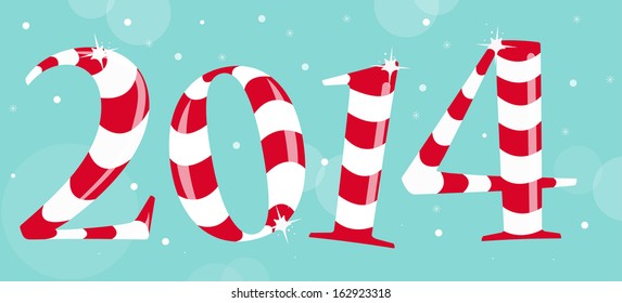 New Year background with stylized 2014