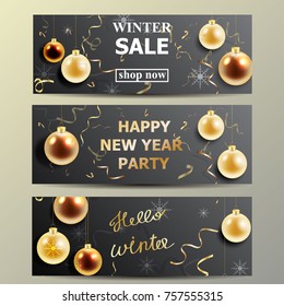 New Year background. Template for holiday greeting card, invitation, poster, banner.