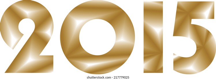 New Year background with text 2015 which was made from colorized triangles. Vector illustration