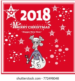 New Year background with tree toys from snowflakes. Can be used as banner or poster.Vector illustration.