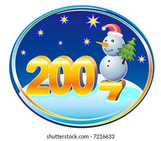 New Year background. Vector, editable illustration. Layered for easier editing. The background is a separate element, and the main objects are isolated and ready to be used as clips.