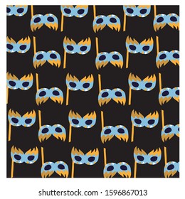 new year background wallpapers: blue artistic mask seamless pattern