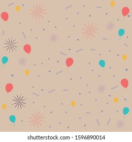 new year background wallpapers: fireworks and balloon seamless pattern with purple background