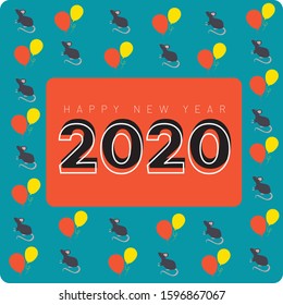 new year background wallpapers: happy new year 2020 with balloon seamles pattern