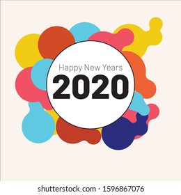 new year background wallpapers: happy new year 2020 with colorful ink
