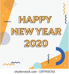 New Year background wallpapers: happy new yar 2020 with colorful shape