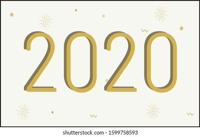 new year background wallpapers: happy new year 2020 with white background