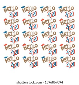 new year background wallpapers: hello 2020 seamless pattern