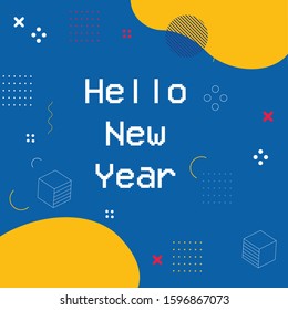 new year background wallpapers: hellow new year with blue background