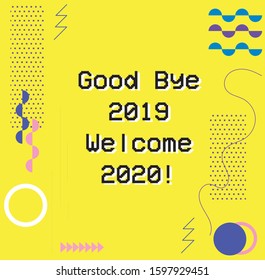 New Year background wallpapers: welcom 2020 with yellow background