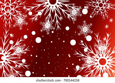 New Year background. White snowflakes, vector illustration. Mery Christmas and Hapy New year theme.