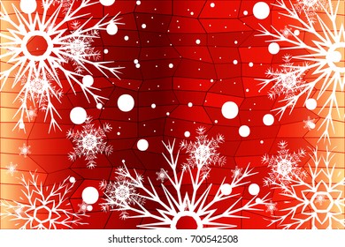 New Year background. White snowflakes, vector illustration. Mery Christmas and Hapy New year theme.