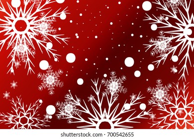 New Year background. White snowflakes, vector illustration. Merry Christmas and Hapy New year theme.