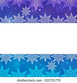 New Year background. Winter frame with snowflakes. Christmas Greeting Card. Winter banners with snowflakes. Christmas frame with space for your text. Winter banners with snowflakes. Winter flyer