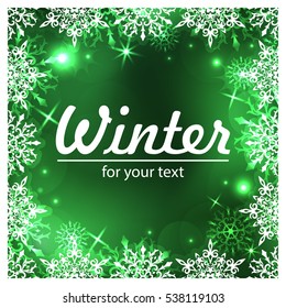 New Year background. Winter frame with snowflakes. Christmas Greeting Card. Winter banners with snowflakes. Christmas frame with space for your text. Winter banners with snowflakes. Winter flyer