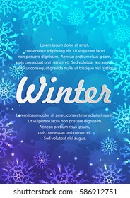 New Year background. Winter frame with snowflakes. Christmas Greeting Card. Winter banners with snowflakes. Christmas frame with space for your text. Winter banners with snowflakes. Winter flyer